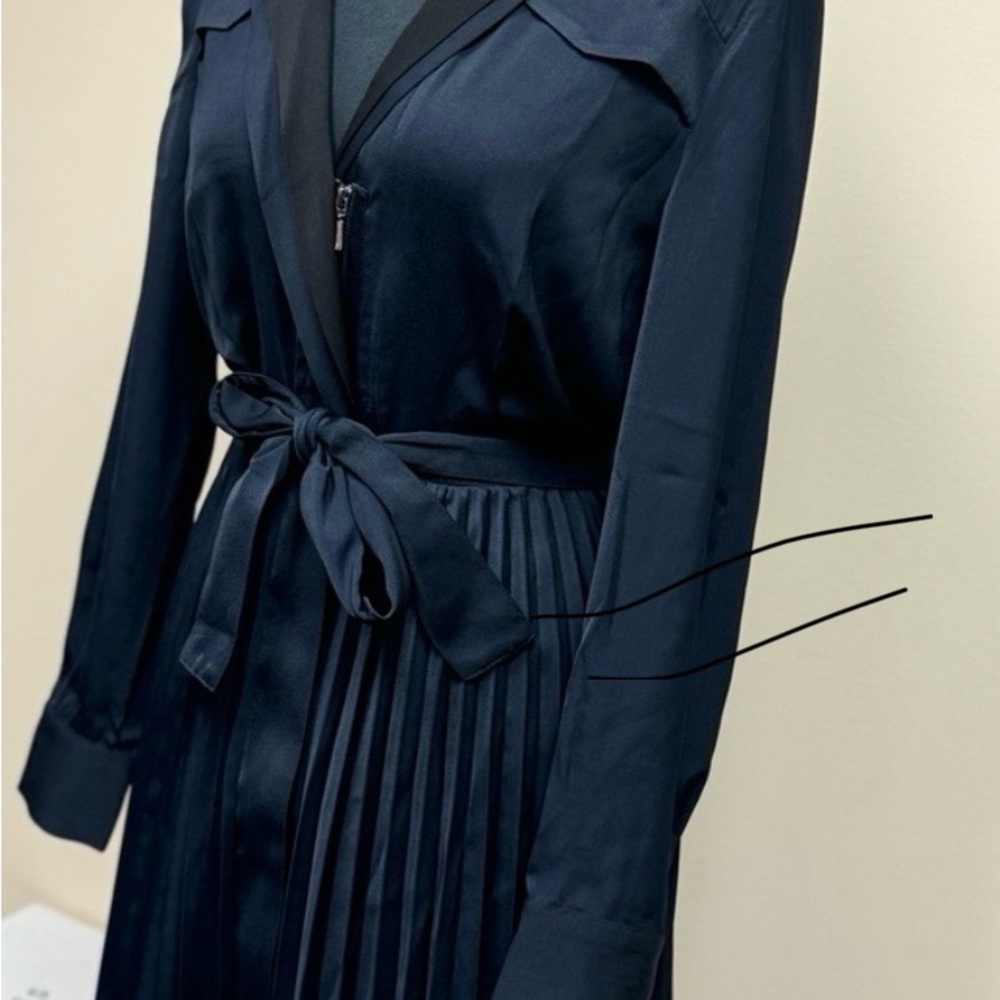 Elegant Navy Pleated Dress